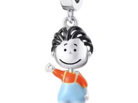 Bonitos Peanuts Charms / Beads de plata 925 para un collar o pulsera Pandora / Snoopy / Woodstock