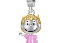 Bonitos Peanuts Charms / Beads de plata 925 para un collar o pulsera Pandora / Snoopy / Woodstock
