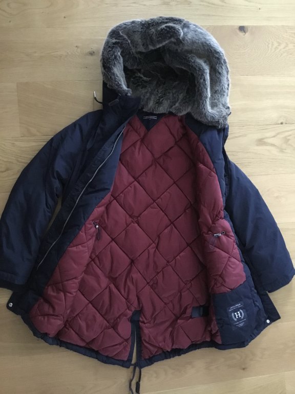 TOMMY HILFIGER chaqueta/parka de invierno, Talla S/M, Azul oscuro ¡NUEVO!