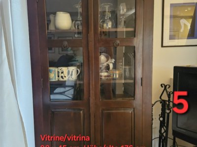 Display cabinet made of solid wood