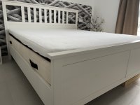 For sale double bed "Hemnes" - wood, white